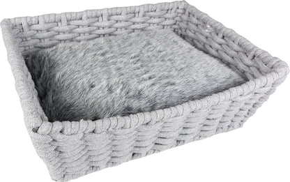 Oyster panier rectangulair en corde coton 45x34x16 cm gris
