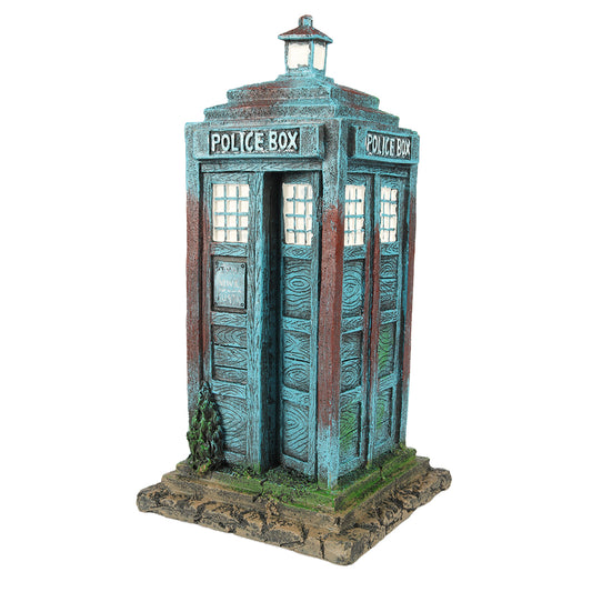 Cabine téléphonique bleue