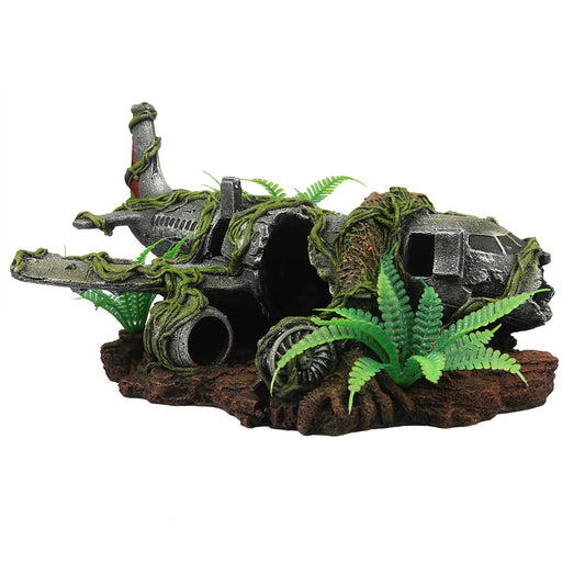 épave d’avion jungle multicolore 30,3x19,3x17cm