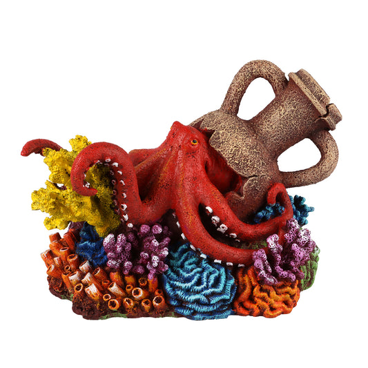 Amphore avec corail 3 multicolore
