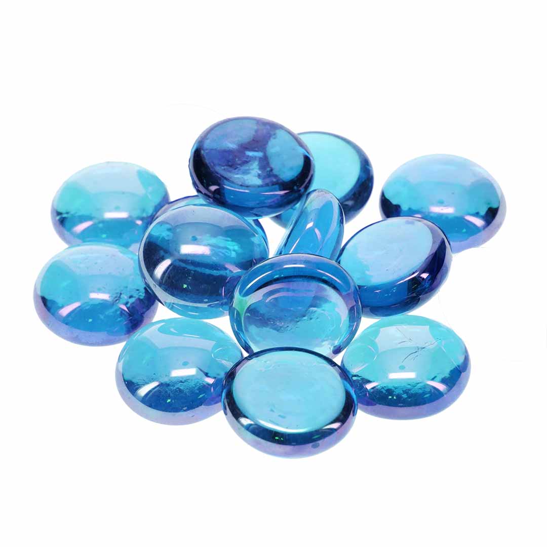 Galets de verre bleu clair 2