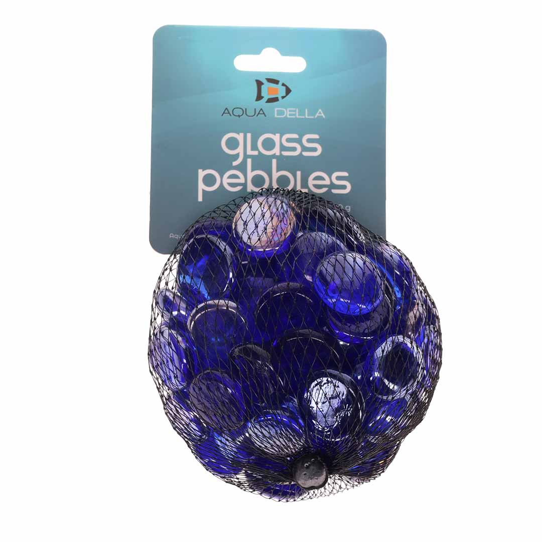 Galets de verre bleu foncé