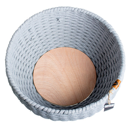 Oyster panier ronde en corde coton 45x45x23 cm gris 2