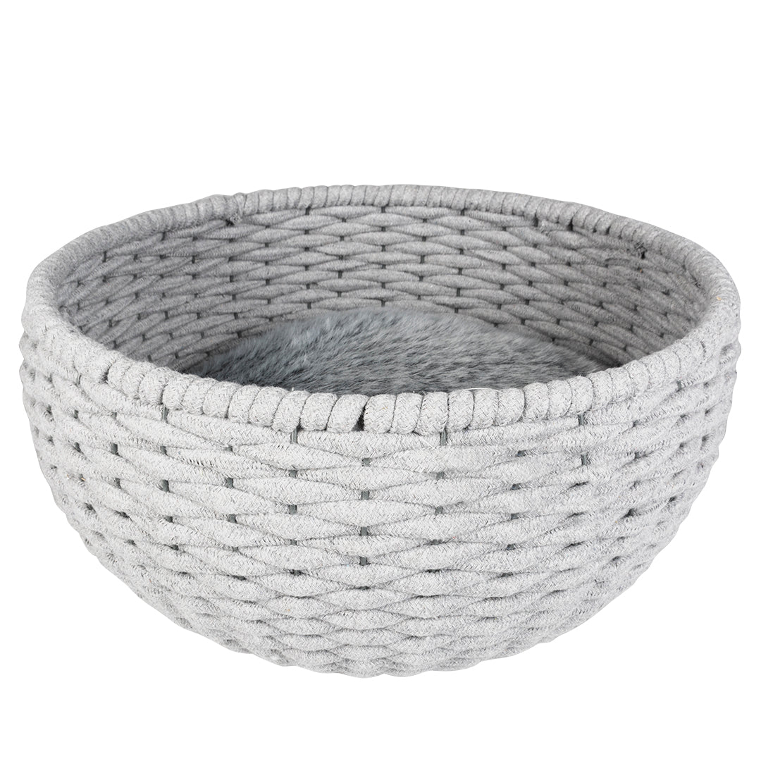 Oyster panier ronde en corde coton 45x45x23 cm gris