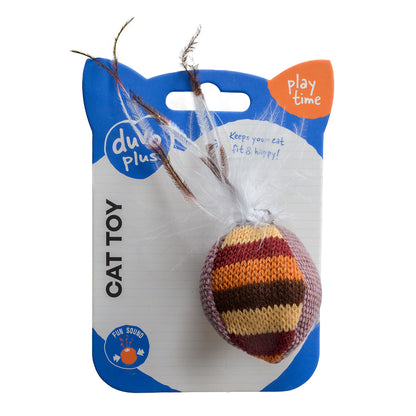 Knitted balle avec plumes 16x4x4 cm brun 2