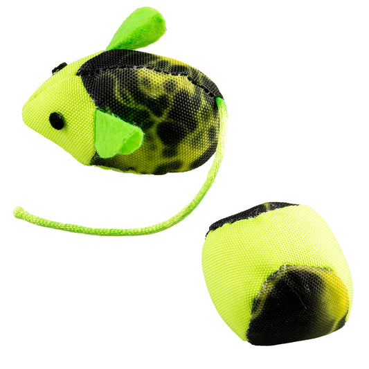 Flash souris et balle verte 2pcs 16x3,8x4 cm vert