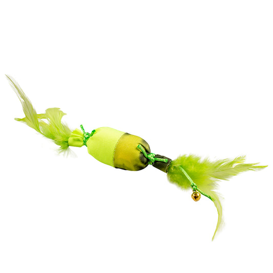 Flash bonbon avec plumes 30x4x4 cm vert