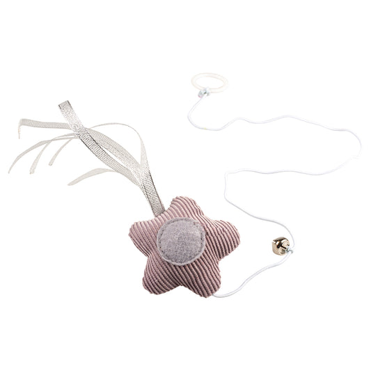 Cushy étoile avec élastique & cloche 17,5x6,5x3 cm gris
