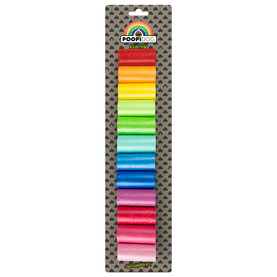 Sacs ramasse-crottes rainbow multicolore 12x20 pcs 32x19 cm
