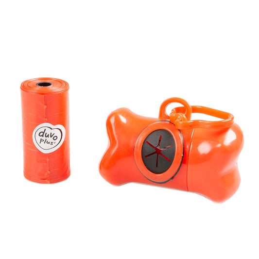 Distributeur sacs ramasse-crottes os rouge