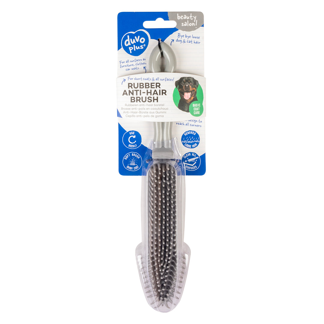Brosse anti-poils en caoutchouc gris 2