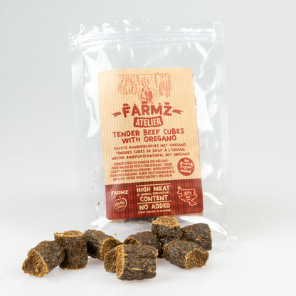 Farmz Atelier tendres cubes de boeuf à l'origa +/-2,5cm - 100g