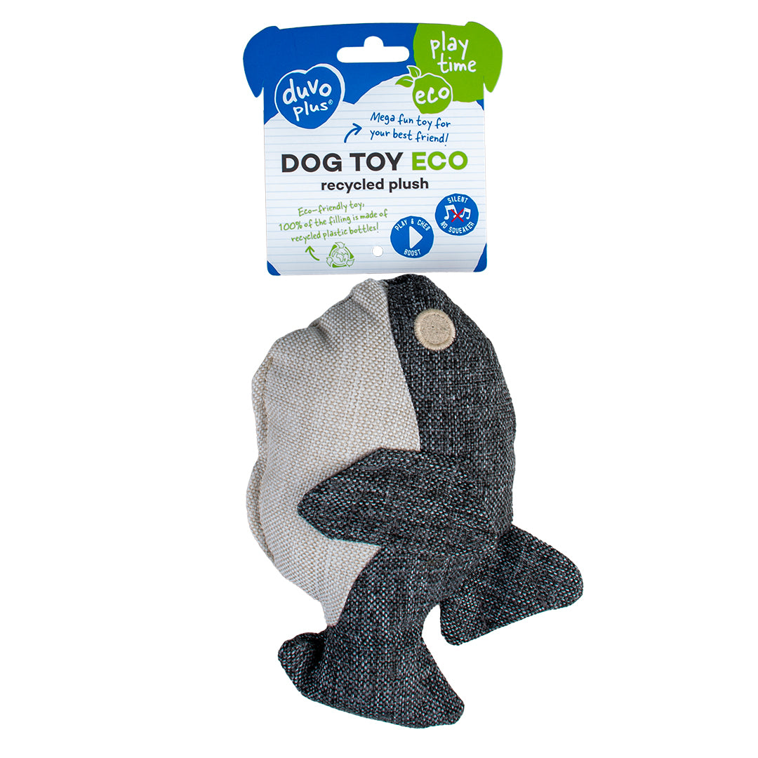 Eco peluche Poisson Fugu 19x13x8 cm gris 2