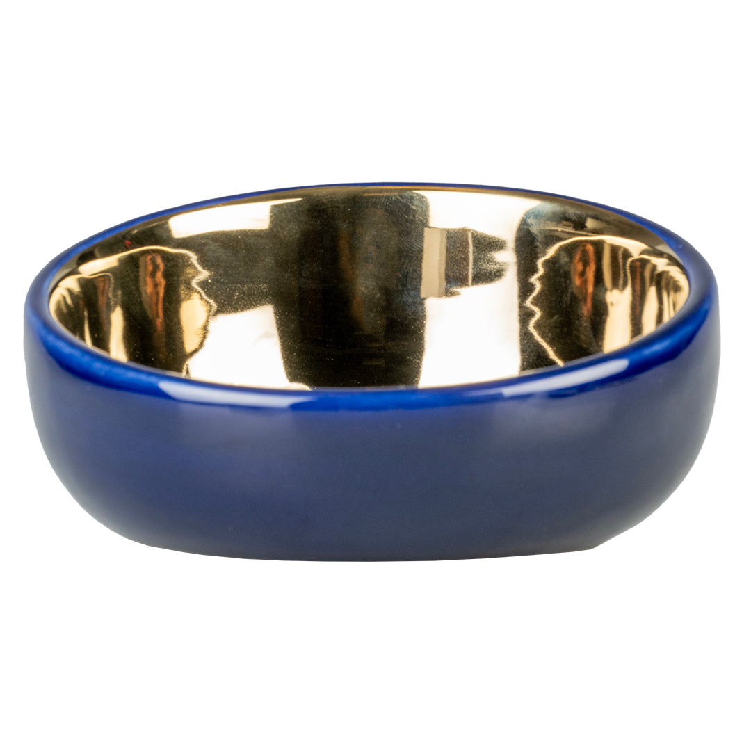 Mangeoire Stone Obliq Gold S - 150 ml - 13x13,5x7 cm Bleu/or 2