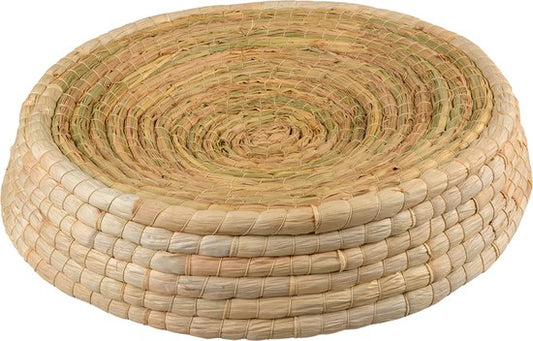 Pouf en feuille de mais Siesta crème 45x45x7,5 cm beige