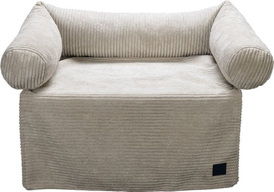 Designed by Lotte Coussin de canapé côtelé - Coussin pour chien - Grijs clair - 70x50 cm