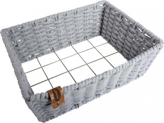 Oyster panier rectangulair en corde coton 45x34x16 cm gris 2