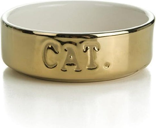 Beeztees mangeoire céramique doré chat 11,5x4 cm