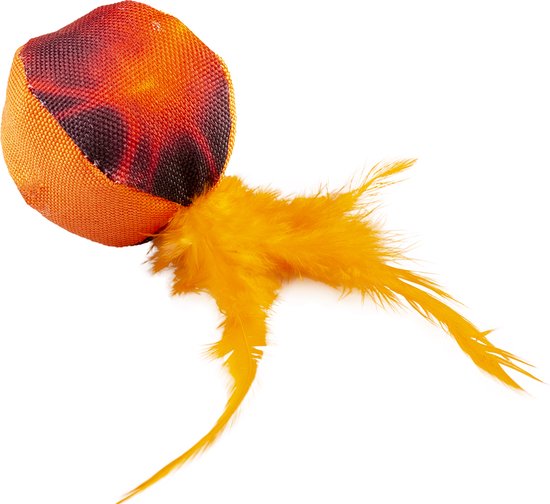 Flash balle avec plumes 12x4x4,5 cm orange