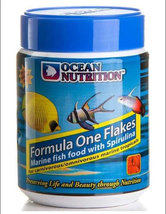 Ocean nutrition formula one flocons à la spiruline 156gr nourriture pour poissons marins