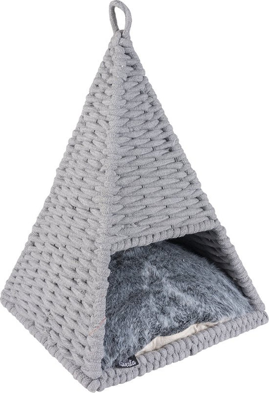 Oyster Tipi en corde coton 37x37x55 cm gris