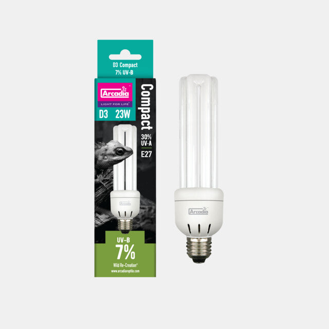 ARCADIA D3 COMPACT BULB 7% UVB 23 WATT