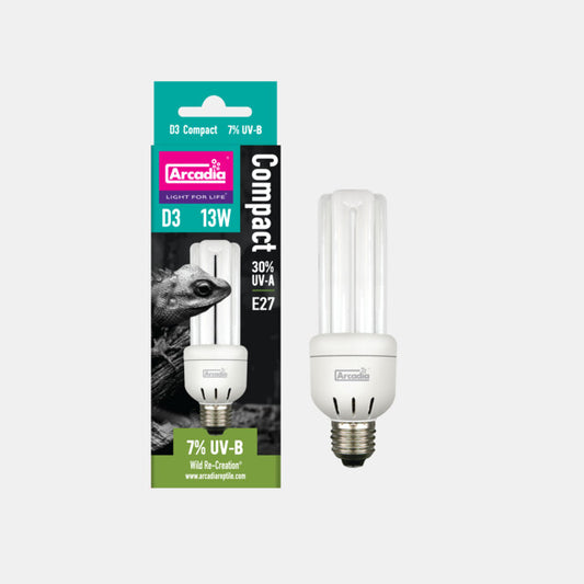 ARCADIA MINI TRIPLE U D3 7% UVB SCREW IN COMPACT 13 WATT